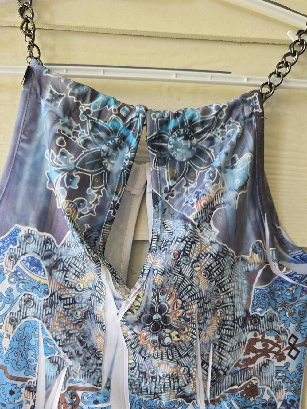 Cristinalove Blue & Purple Patterned Halter Mini Dress - Picture 13 of 13